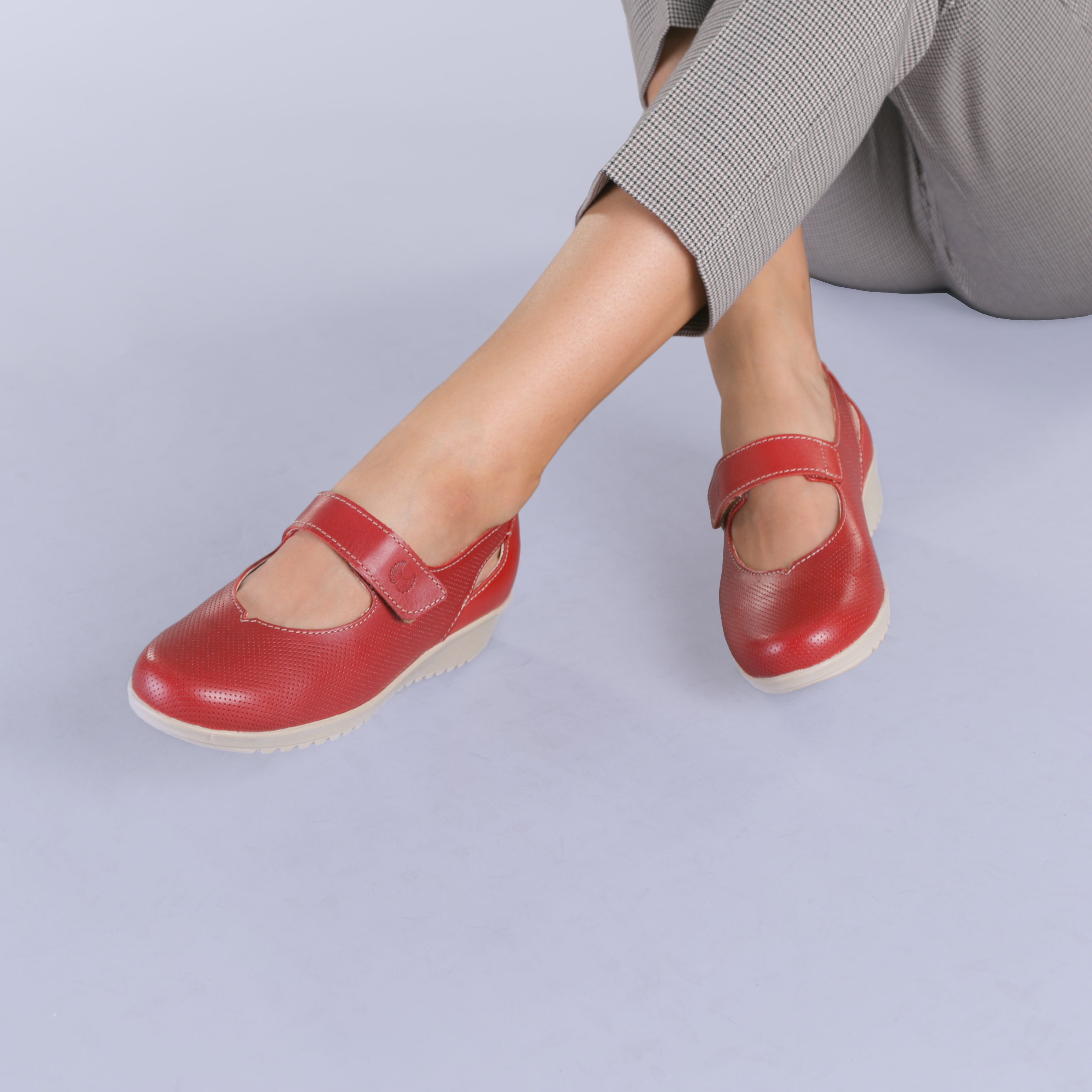 Pantofi casual dama piele Lavia rosii